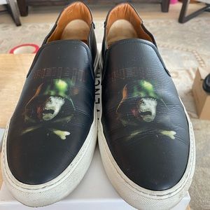 Men’s Givenchy Army Skull Slip-On Leather Skate Sneaker - Black - size 12M
